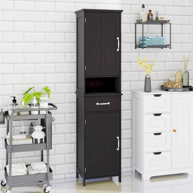 Double Door Narrow Height Slim Floor Standing Cabinet