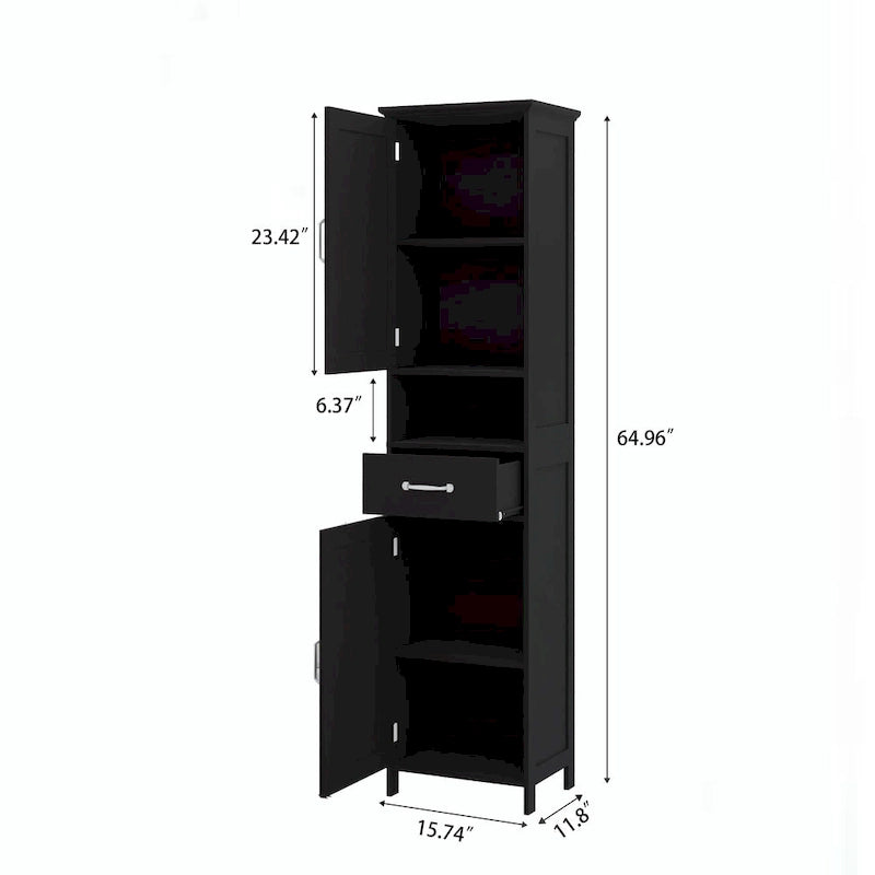 Double Door Narrow Height Slim Floor Standing Cabinet