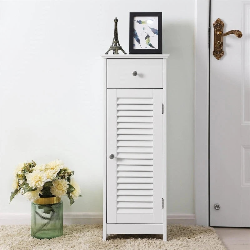 Bathroom Floor Cabinet Storage Organizer Set - 11.8D x 12.6W x 34.3H