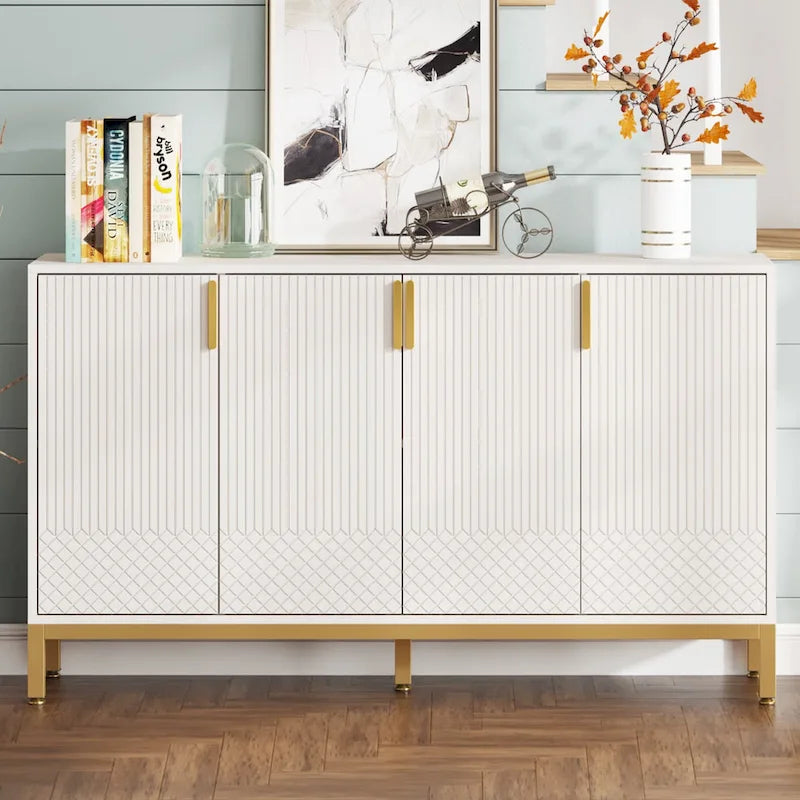 Buffet Cabinet with Storage, 59 Inch Sideboard Cabinet - N/A