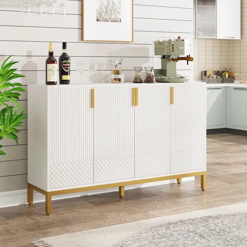 Buffet Cabinet with Storage, 59 Inch Sideboard Cabinet - N/A