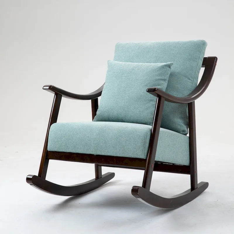 Linen Solid Wood Rocking Arm Chair