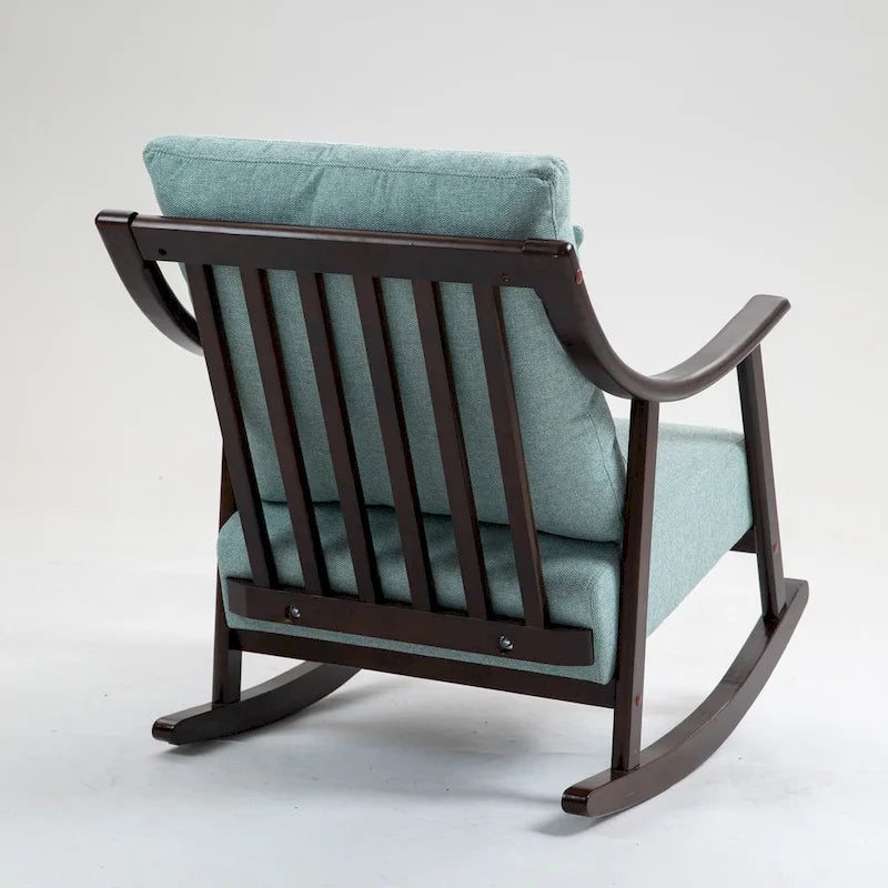 Linen Solid Wood Rocking Arm Chair