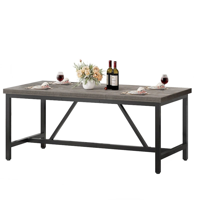 Moasis 70 Large Rustic Dining Room Table Seat up to 8 People for Dining Room