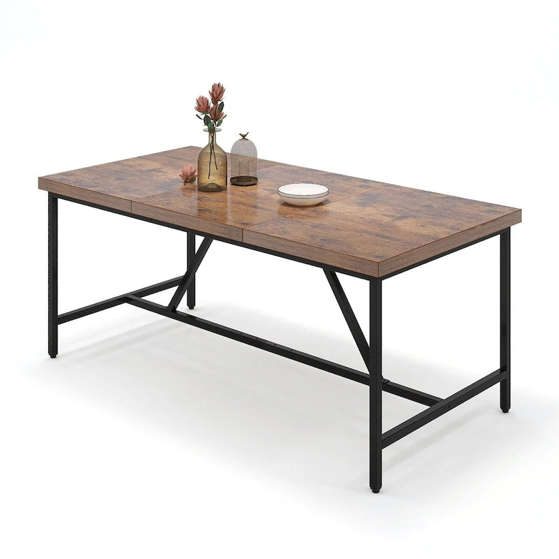 Moasis 70 Large Rustic Dining Room Table Seat up to 8 People for Dining Room