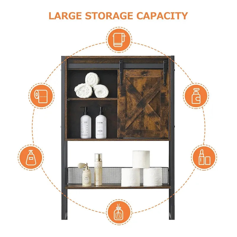 Over The Toilet Storage Cabinet with Sliding Door