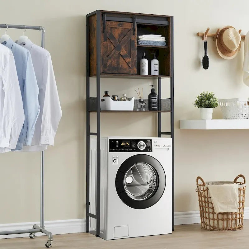 Over The Toilet Storage Cabinet with Sliding Door