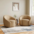 35 Wide Upholstered Swivel Accent Barrel Chairs (Set of 2)