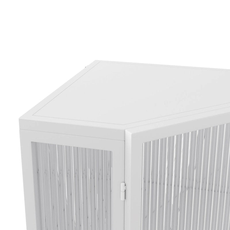 22.25 Floor Coner Cabinet, Three Tiers with Tempered Glass Doors and Storage Shelves for Bathroom, Living Room and Bedroom