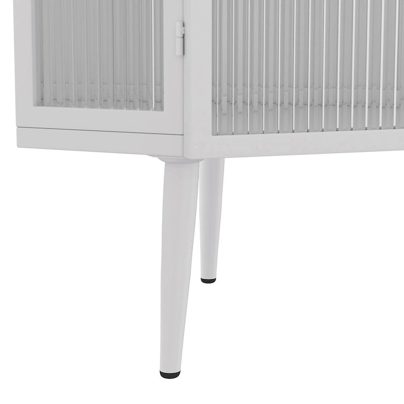 22.25 Floor Coner Cabinet, Three Tiers with Tempered Glass Doors and Storage Shelves for Bathroom, Living Room and Bedroom