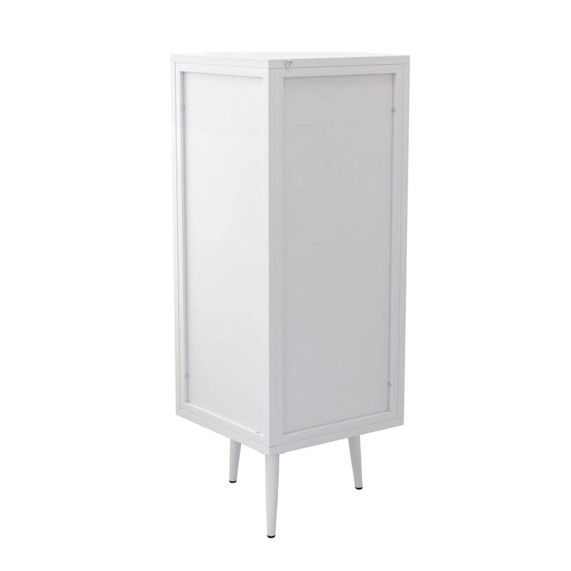 22.25 Floor Coner Cabinet, Three Tiers with Tempered Glass Doors and Storage Shelves for Bathroom, Living Room and Bedroom