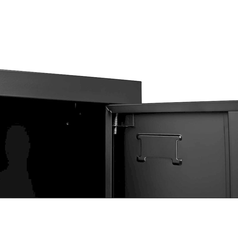 6-Door Employee Storage Locker, Metal Lockers for Office, Gym, School, and Homewith Card Slot (Black)