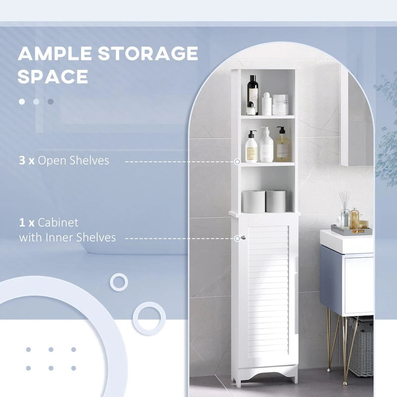 Tower with 3-Tier Open Adjustable Shelf