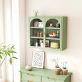 Roomfitters 27.56 Modern Glass Door Wall Cabinet with Three-Tier Storage for Entryway, Living Room, Bathroom