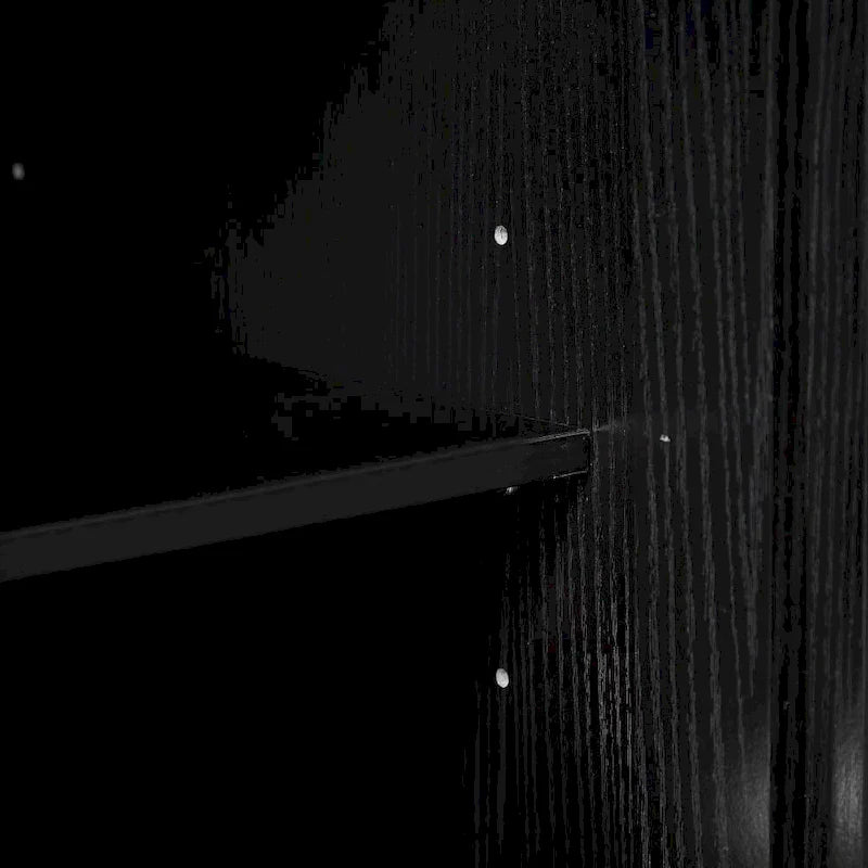 Meuble de rangement vintage à lattes rayé avec étagère réglable