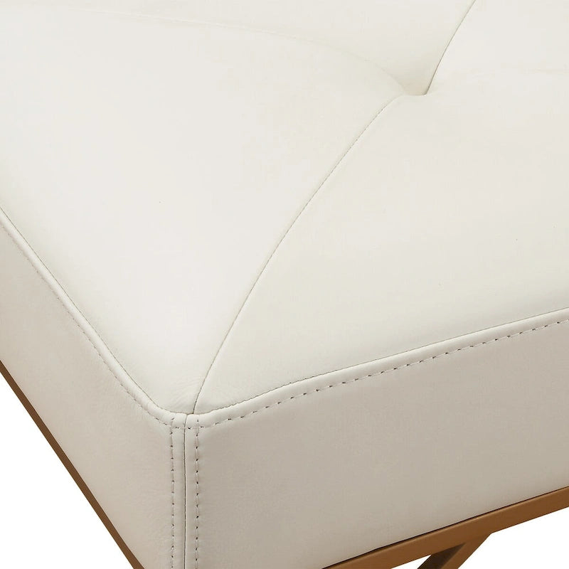 Uttermost Swale Ivory Leather Bench - 19 H X 53 W X 16 D