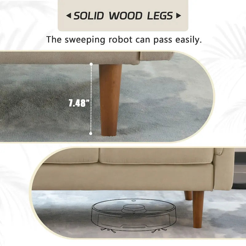 OVIOS Rive Design Cushion Wood Leg Indoor Sofa