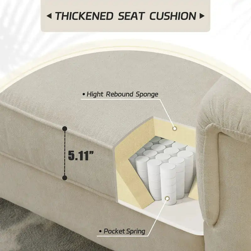 OVIOS Rive Design Cushion Wood Leg Indoor Sofa